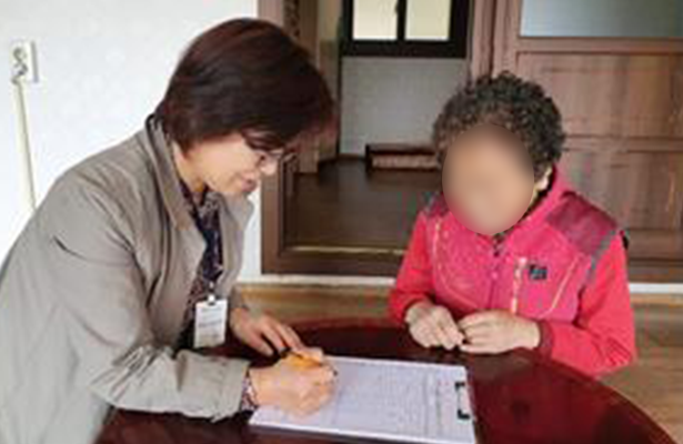 대상자 선정조사 및 상담 사진